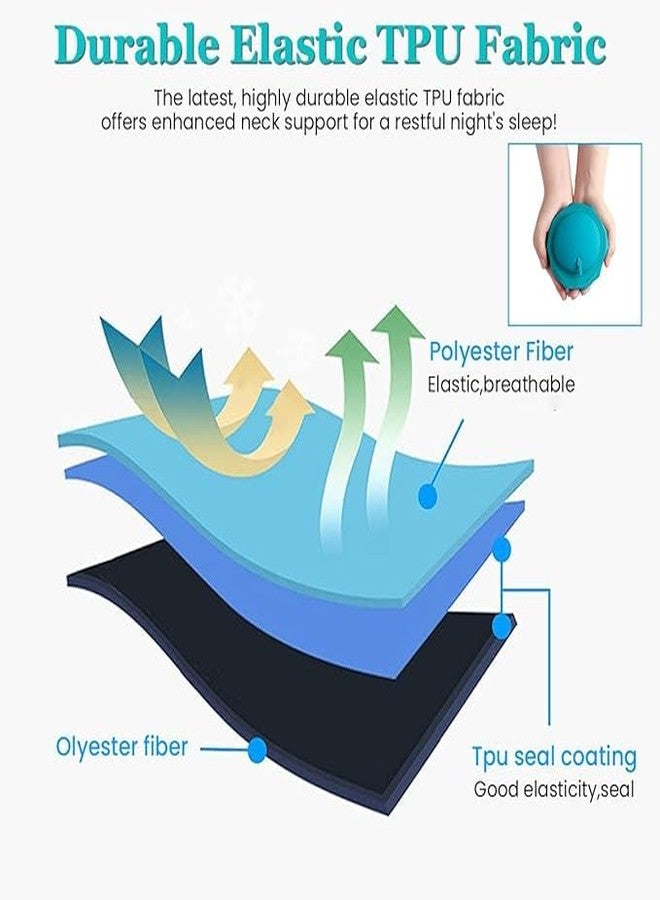 swabs® Comfort Ultralight Inflatable by Pressing Air Pillow - Compact, Comfortable, Ergonomic Pillow for Neck & Lumbar Support for Travel Trips, CAPMING, Home, Office (Head Pillow Set of 1) - Image 2